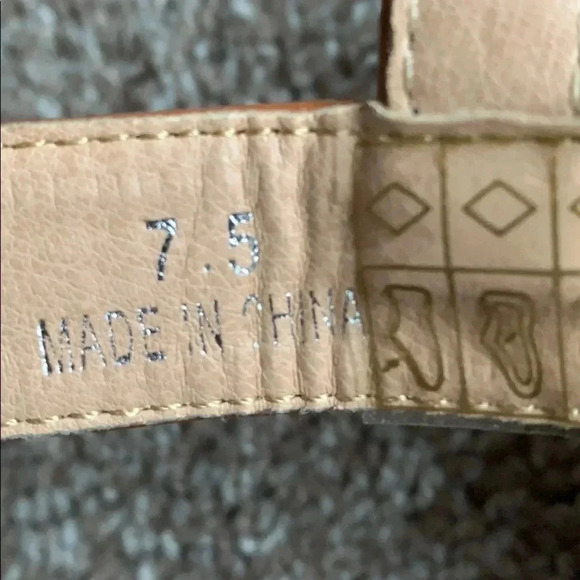 Cognac Brown Wedge Sandals Size 7.5 NEW - Picture 8 of 9